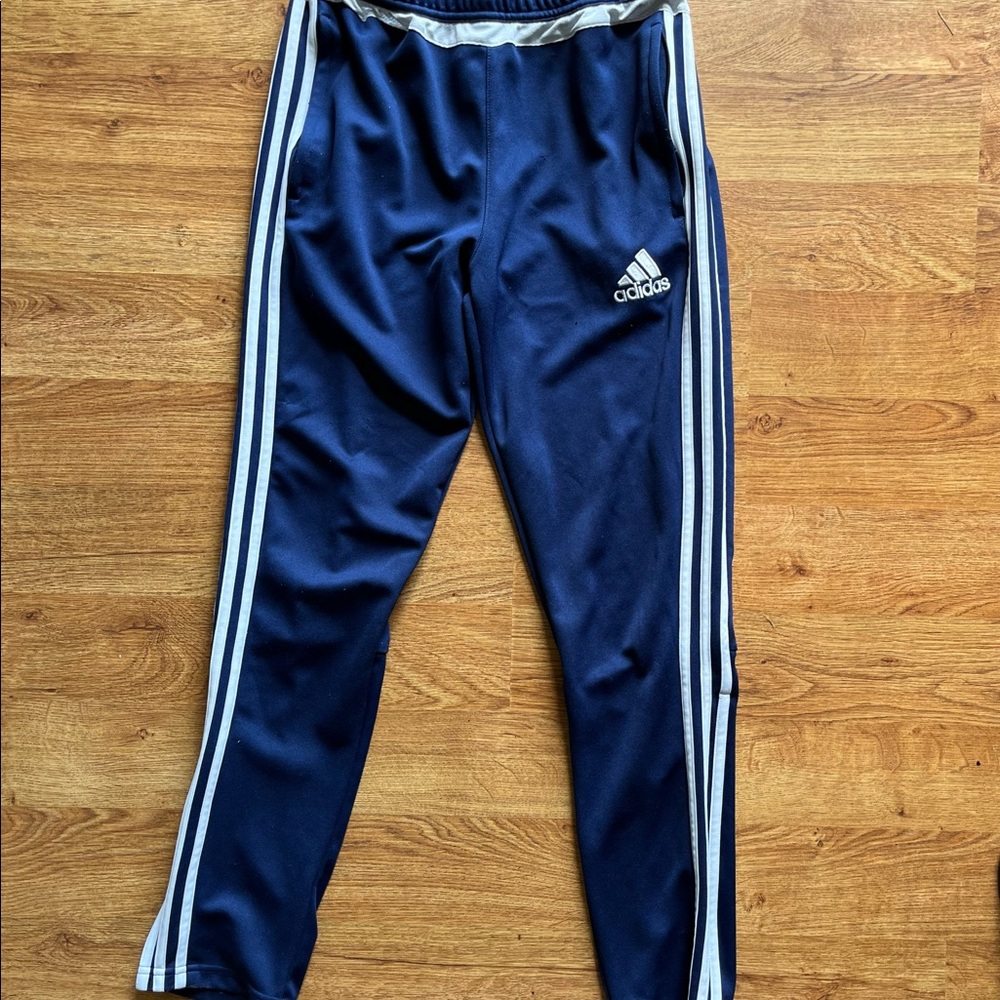 Blue and White Adidas Trackpants